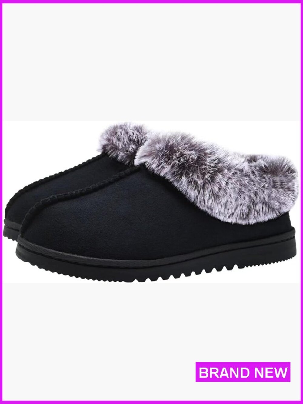 Fuzzy Memory Foam Slippers Boots Cozy Faux Fur House Shoes Indoor Outdoor